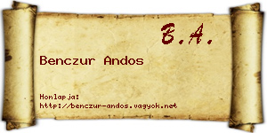 Benczur Andos névjegykártya